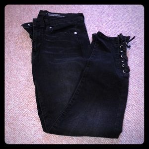 Lace up Black skinny jeans